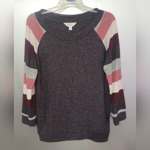 WOMANS MARKET & SPRUCE LONG SLEEVE SHIRT. COZY AND STYLISH. SZ L.